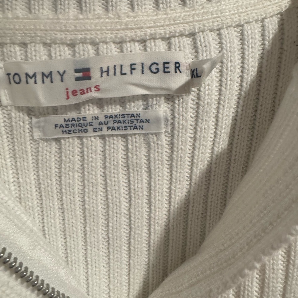 Tommy Hilfiger White Ribbed Long Sleeve Sweater - Picture 4 of 6